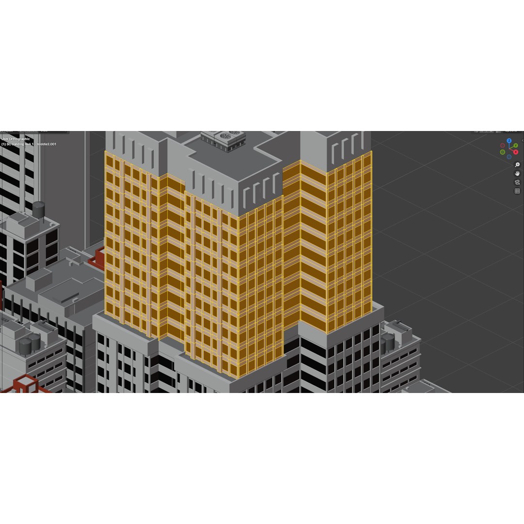 Downtown Skyscraper 3D Model – Low Poly Cityscape Asset, Game Ready - View 20
