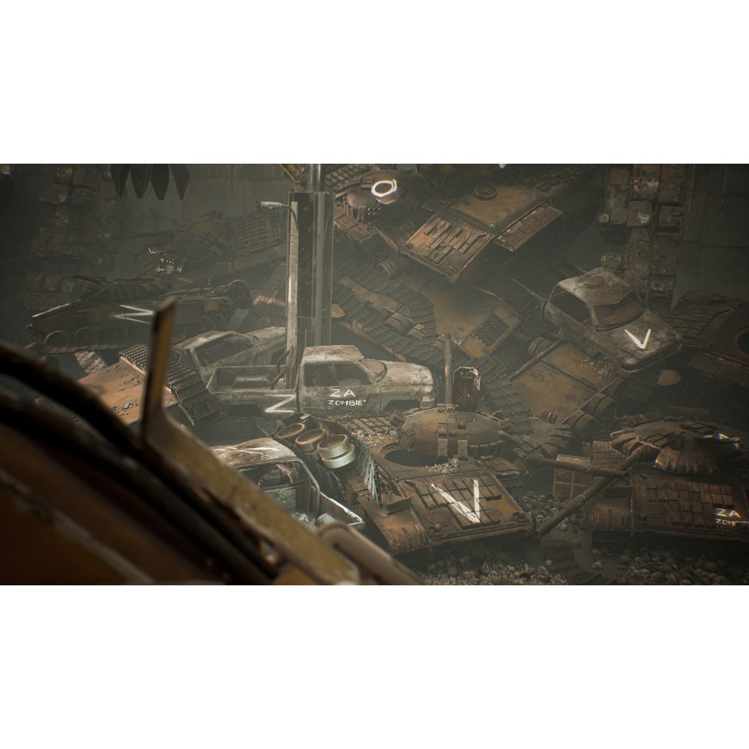 Junkyard Environment 3D Model – Low Poly Industrial Asset, FBX