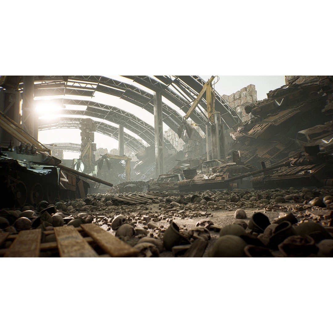 Junkyard Environment 3D Model – Low Poly Industrial Asset, FBX - View 6
