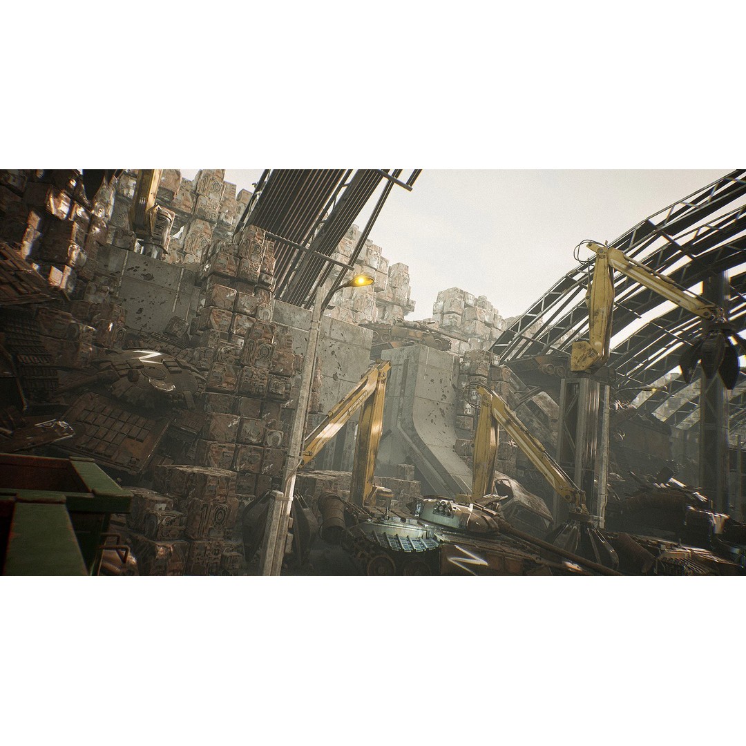 Junkyard Environment 3D Model – Low Poly Industrial Asset, FBX - View 7