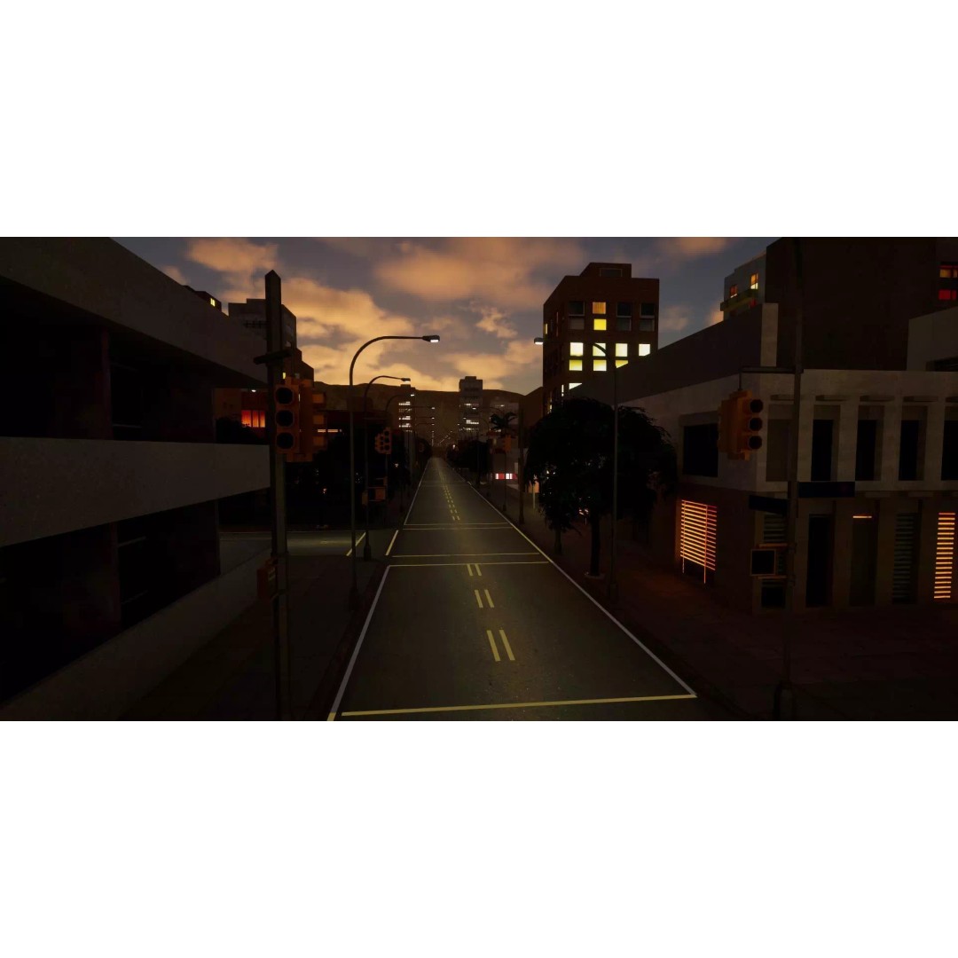 Complete Downtown City 3D Model – Low Poly Game Asset, Unreal Engine - View 28