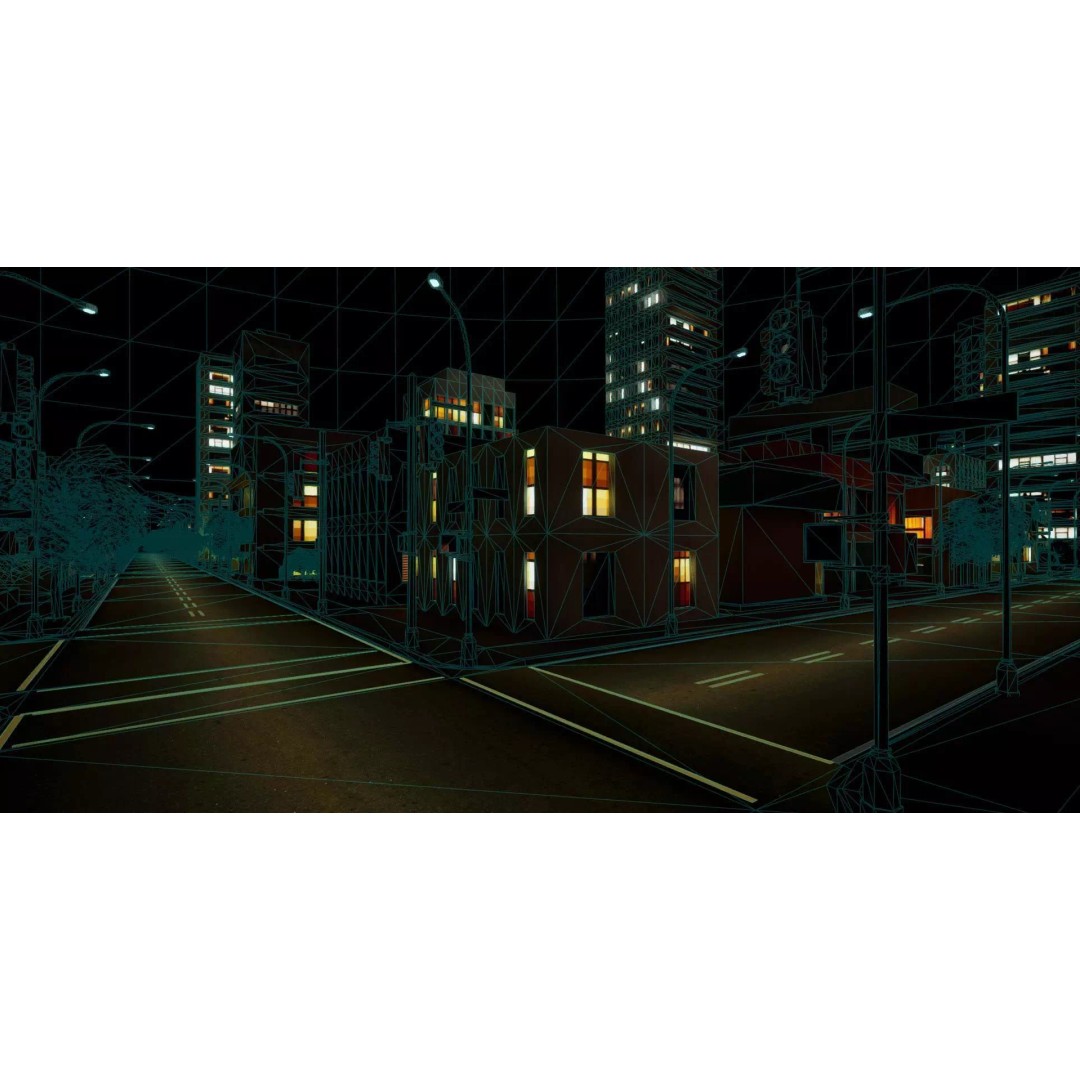 Complete Downtown City 3D Model – Low Poly Game Asset, Unreal Engine - View 34