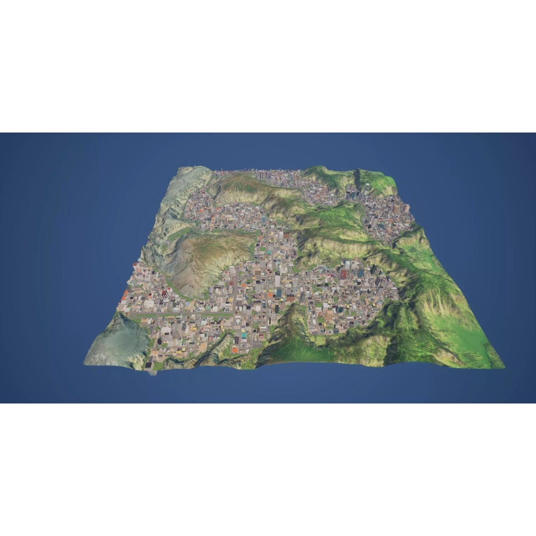 Complete Downtown City 3D Model – Low Poly Game Asset, Unreal Engine - View 8
