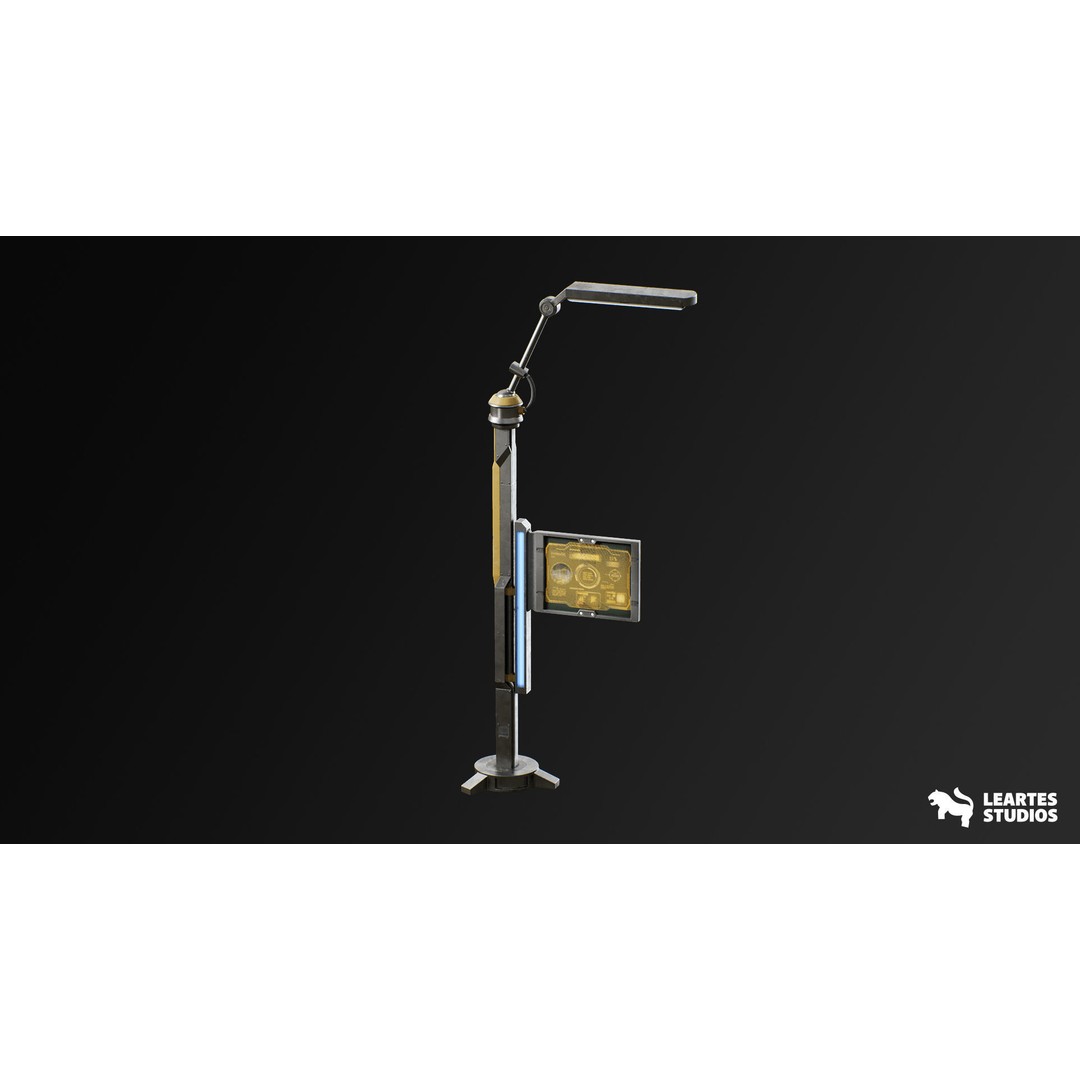 Cyberpunk Street Lights 3D Model – Low Poly Game Ready Asset, FBX - View 10