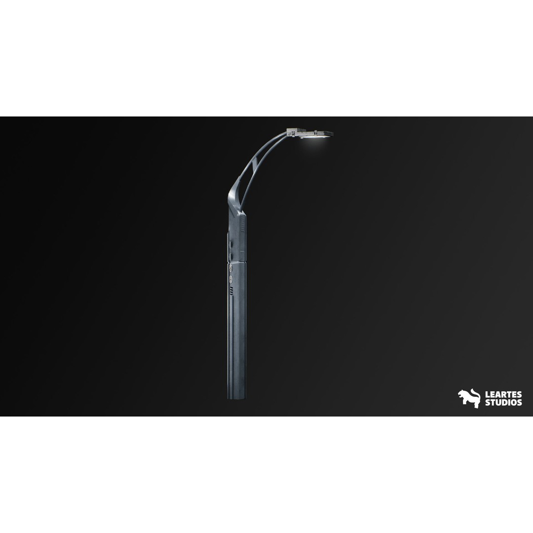 Cyberpunk Street Lights 3D Model – Low Poly Game Ready Asset, FBX - View 14