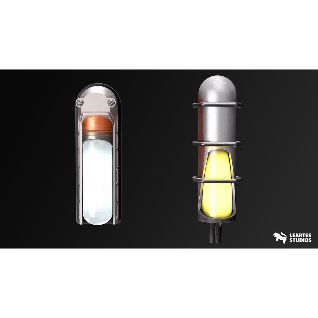 Cyberpunk Street Lights 3D Model – Low Poly Game Ready Asset, FBX - View 19