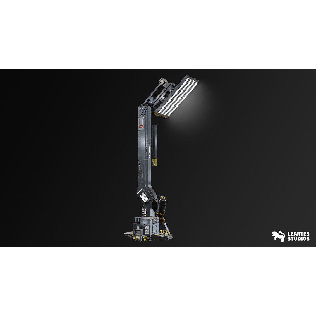 Cyberpunk Street Lights 3D Model – Low Poly Game Ready Asset, FBX - View 8