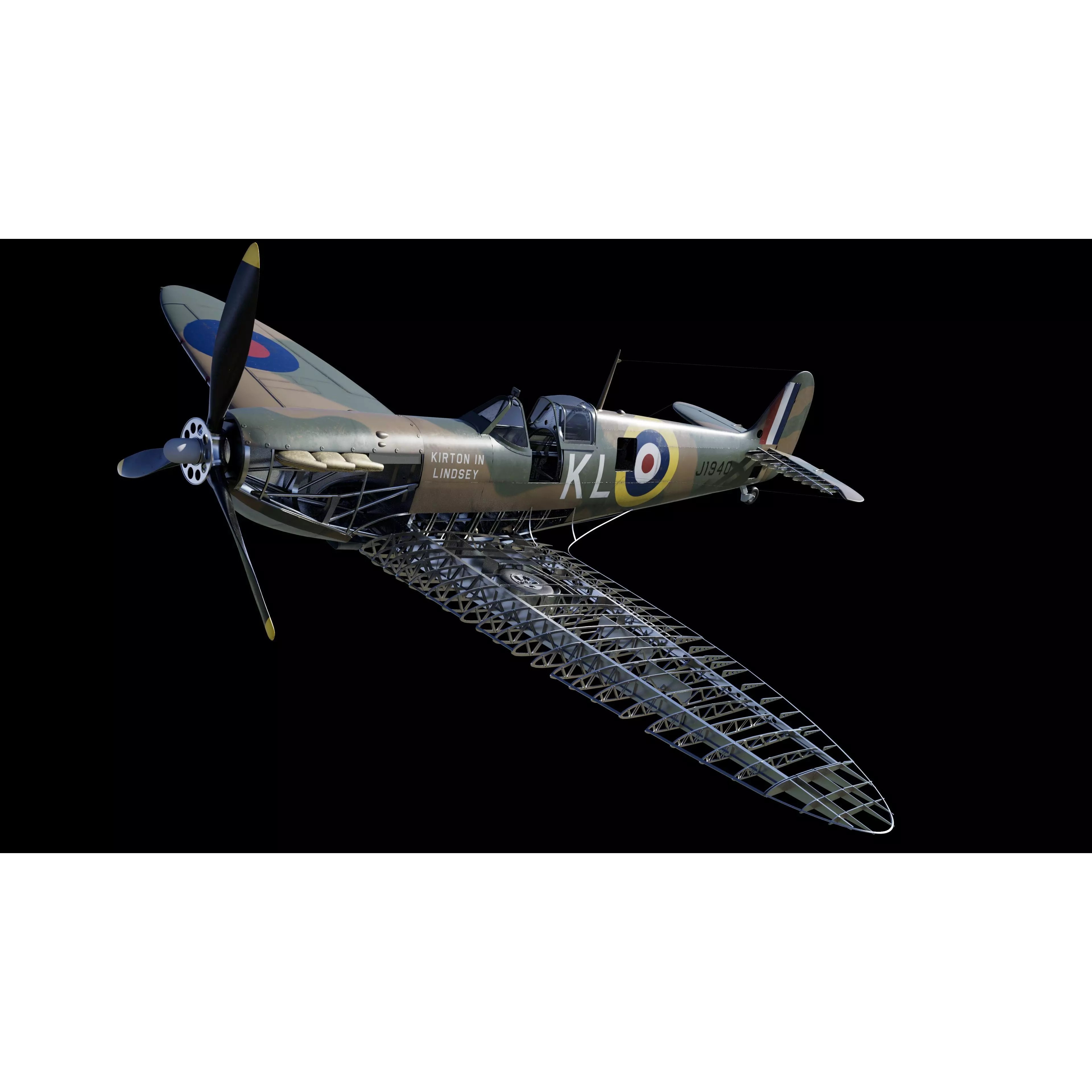 Mark 1 Supermarine Spitfire - Game-Ready 3D Model - View 2