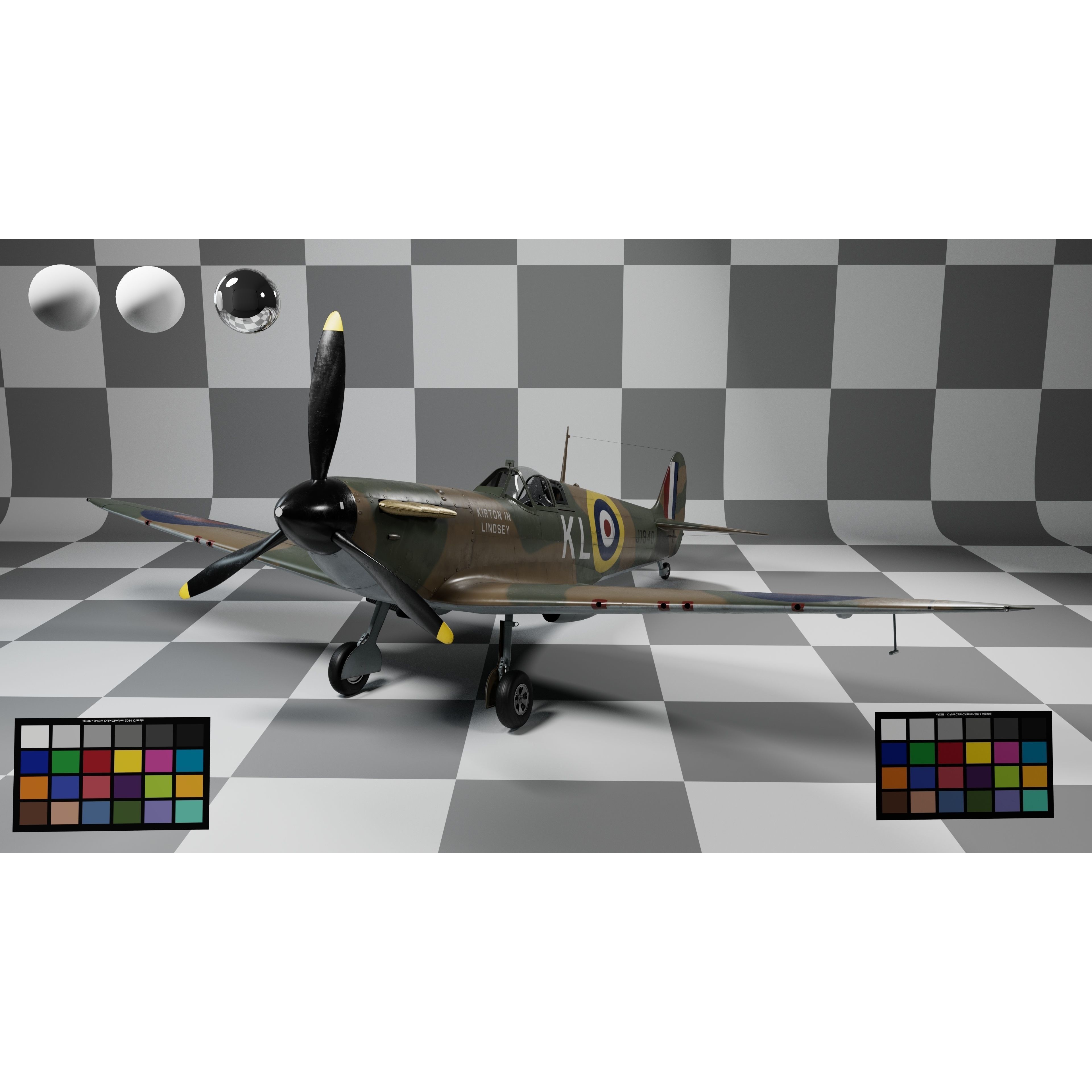 Mark 1 Supermarine Spitfire - Game-Ready 3D Model - View 3