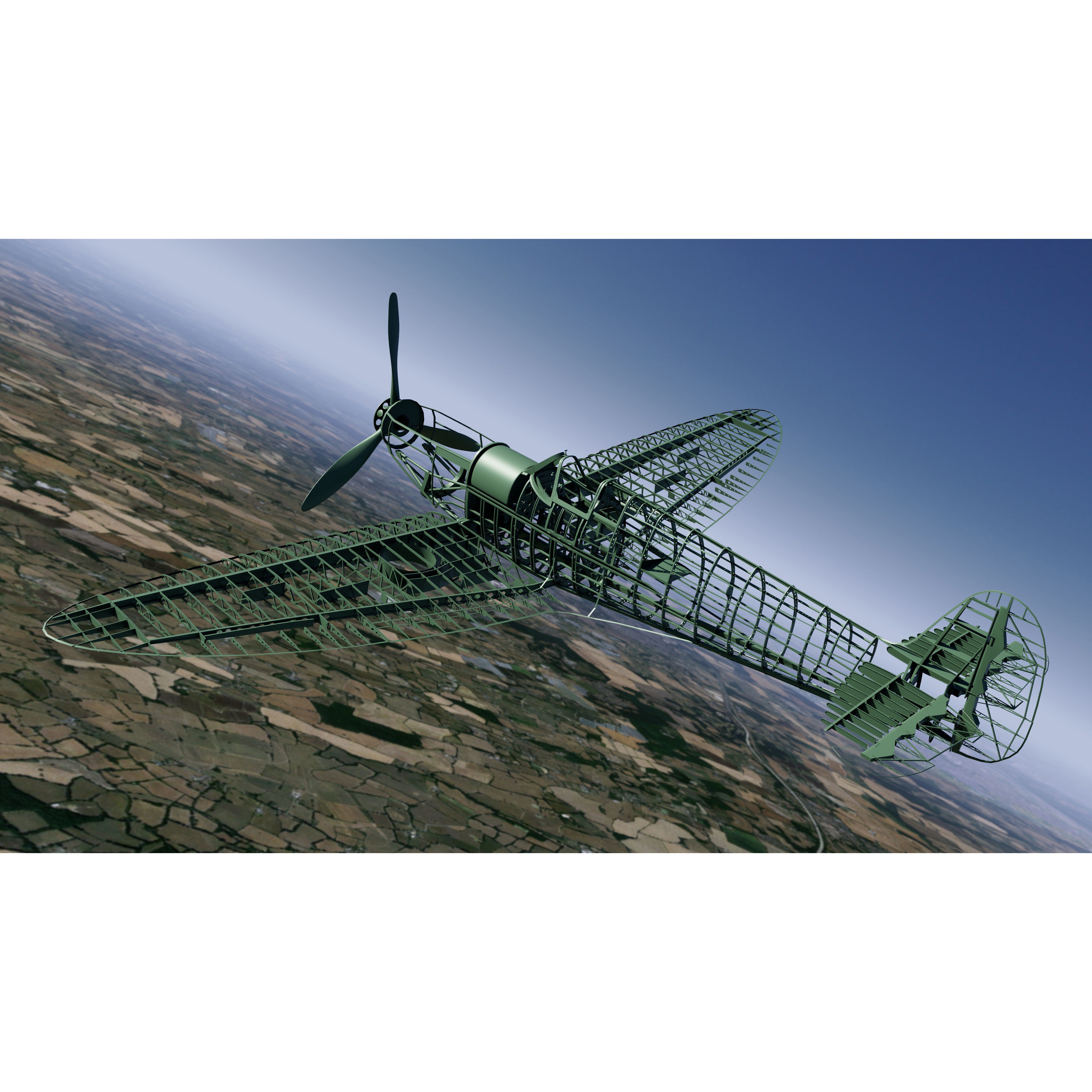 Mark 1 Supermarine Spitfire - Game-Ready 3D Model - View 6