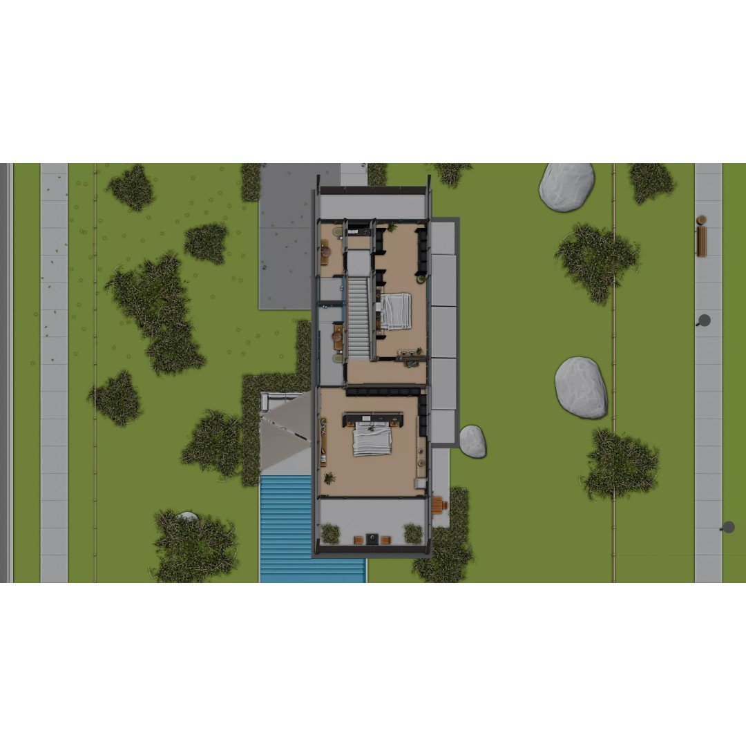Modern Modular House 3D Model – Luxury Design with PBR Textures, Blender