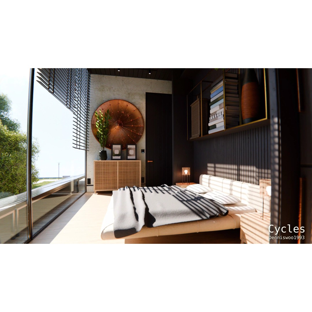 Modern Modular House 3D Model – Luxury Design with PBR Textures, Blender - View 10