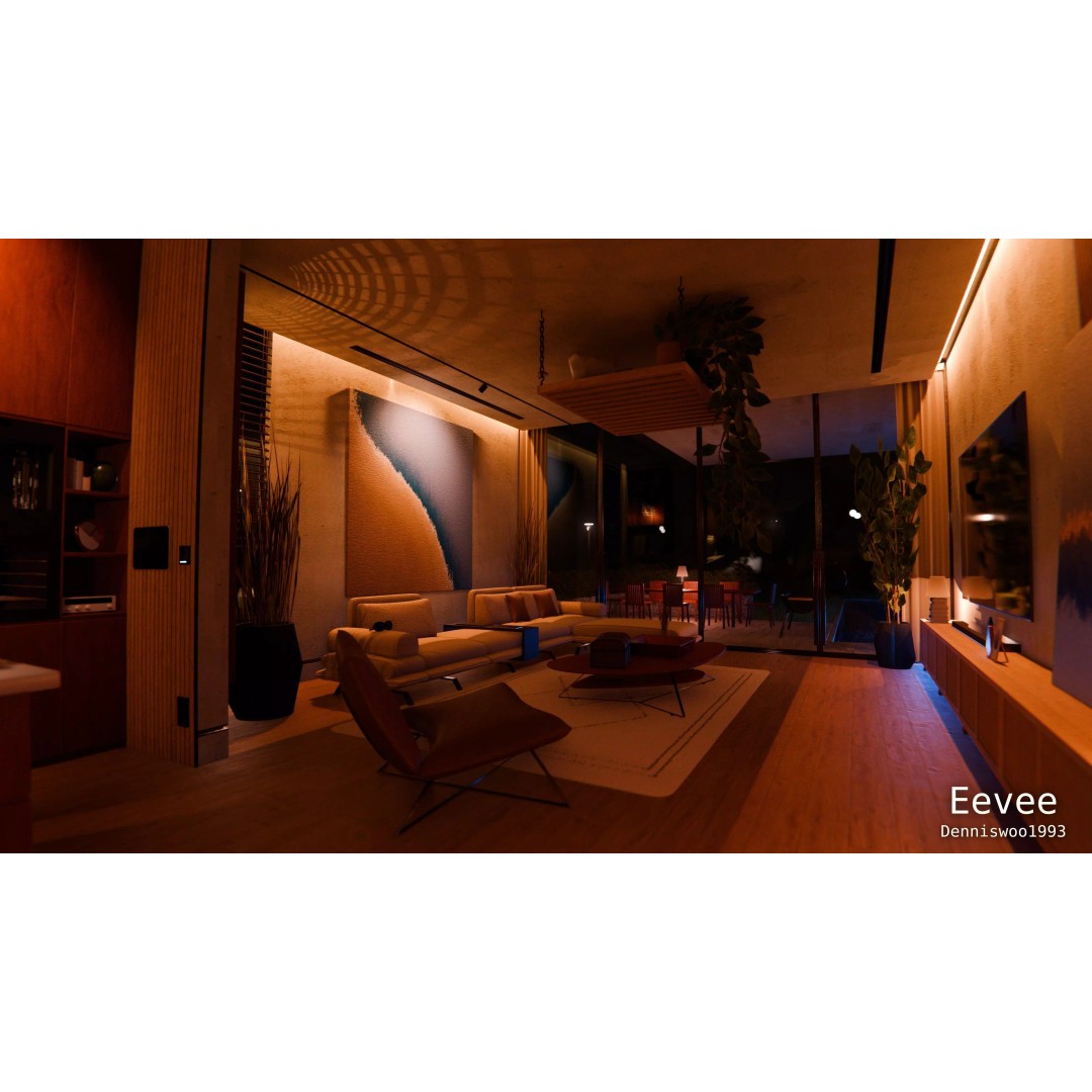 Modern Modular House 3D Model – Luxury Design with PBR Textures, Blender - View 14