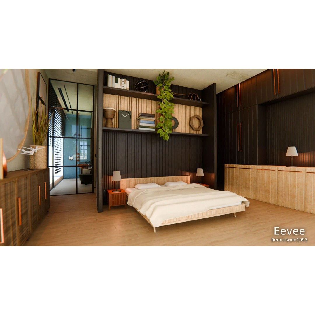 Modern Modular House 3D Model – Luxury Design with PBR Textures, Blender - View 17