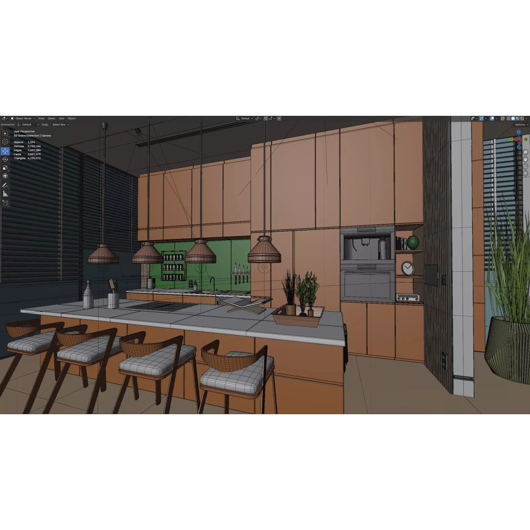 Modern Modular House 3D Model – Luxury Design with PBR Textures, Blender - View 18