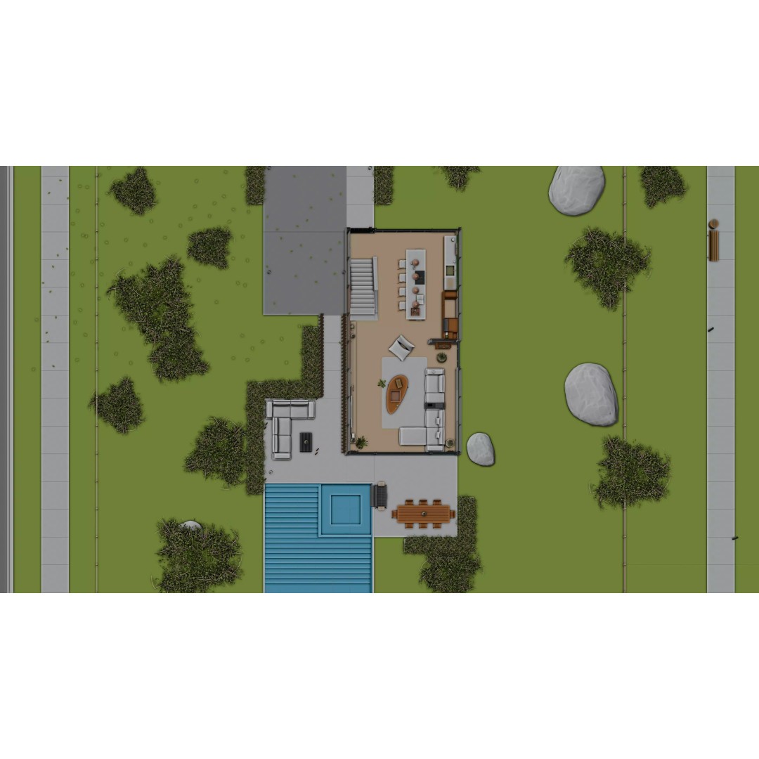 Modern Modular House 3D Model – Luxury Design with PBR Textures, Blender - View 22