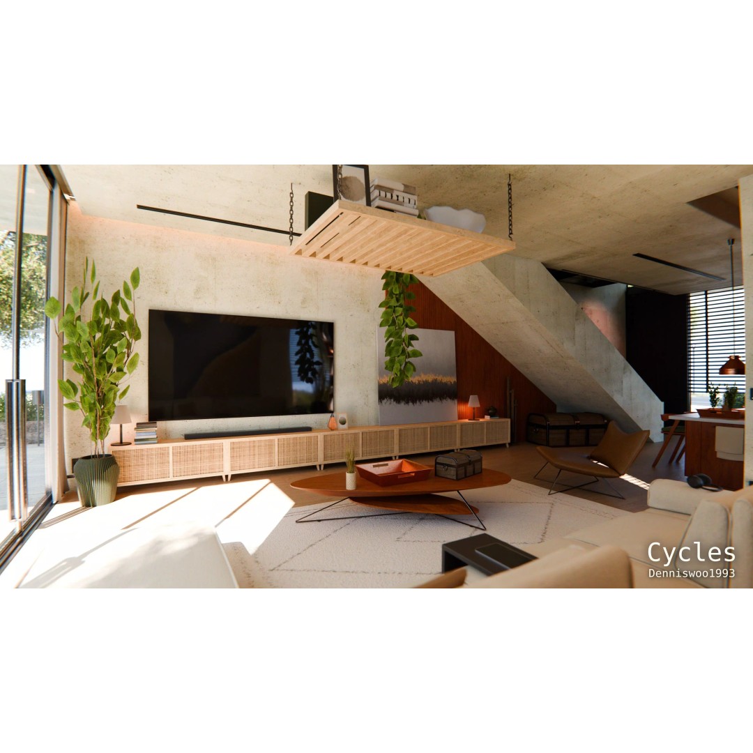 Modern Modular House 3D Model – Luxury Design with PBR Textures, Blender - View 5