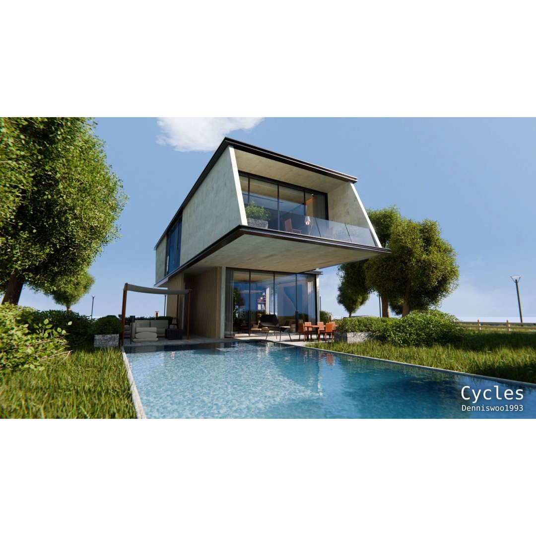 Modern Modular House 3D Model – Luxury Design with PBR Textures, Blender - View 7