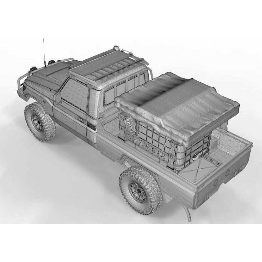 Toyota Land Cruiser Series 79 3D Model – ARB Edition Game-Ready Asset, FBX, OBJ, Blender - View 11