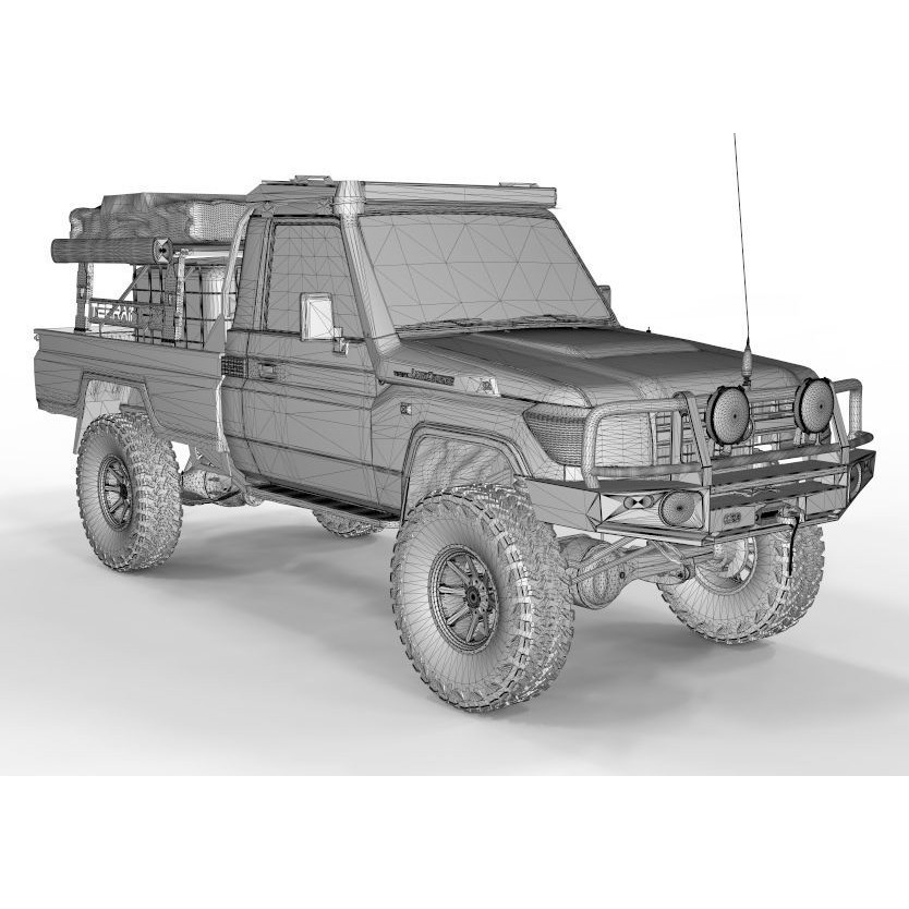Toyota Land Cruiser Series 79 3D Model – ARB Edition Game-Ready Asset, FBX, OBJ, Blender - View 12