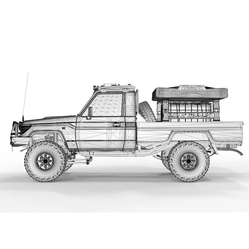 Toyota Land Cruiser Series 79 3D Model – ARB Edition Game-Ready Asset, FBX, OBJ, Blender - View 15
