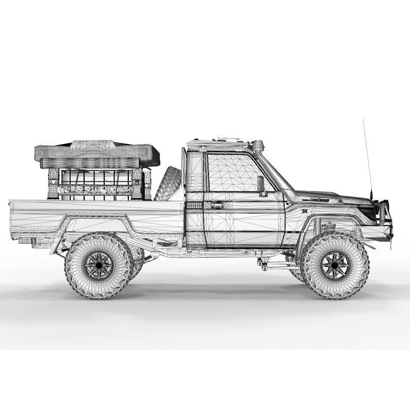 Toyota Land Cruiser Series 79 3D Model – ARB Edition Game-Ready Asset, FBX, OBJ, Blender - View 16