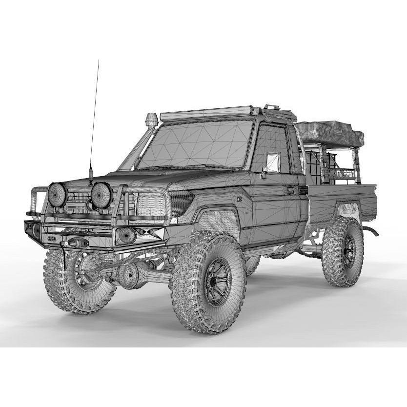 Toyota Land Cruiser Series 79 3D Model – ARB Edition Game-Ready Asset, FBX, OBJ, Blender - View 17