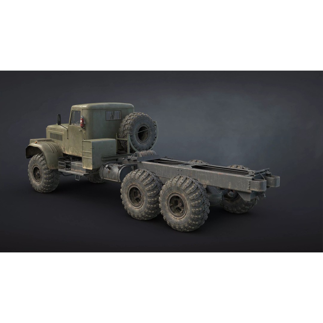 Kraz-255B Military Truck 3D Model – Low Poly Game Ready Asset - View 10