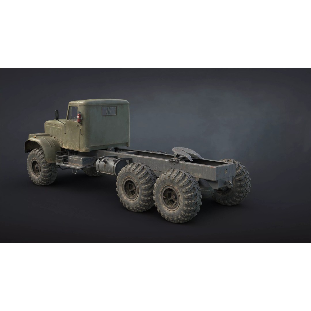 Kraz-255B Military Truck 3D Model – Low Poly Game Ready Asset - View 11
