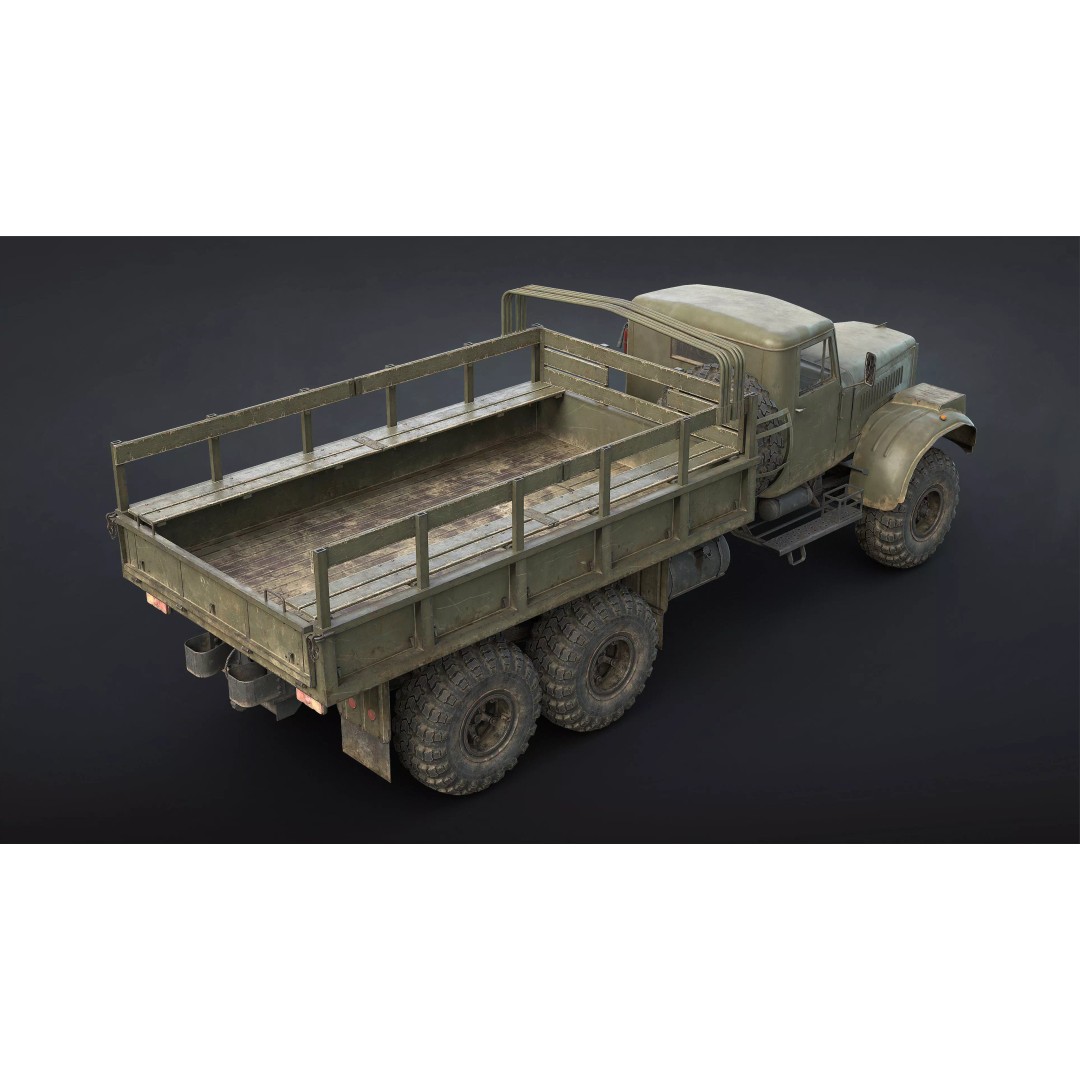 Kraz-255B Military Truck 3D Model – Low Poly Game Ready Asset - View 5