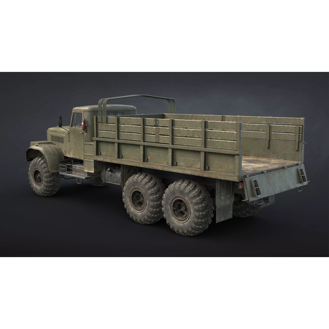 Kraz-255B Military Truck 3D Model – Low Poly Game Ready Asset - View 9