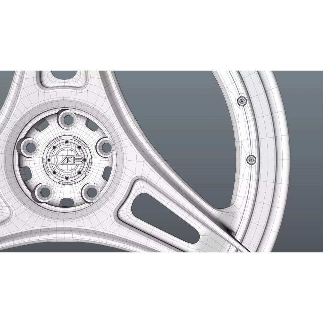 AL13 R-Series R35 Duoblock Wheel 3D Model – Low Poly Game Asset, FBX/OBJ