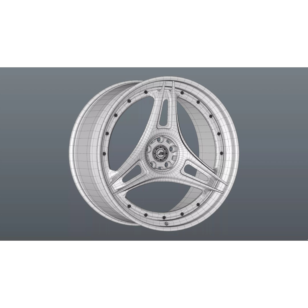 AL13 R-Series R35 Duoblock Wheel 3D Model – Low Poly Game Asset, FBX/OBJ - View 27