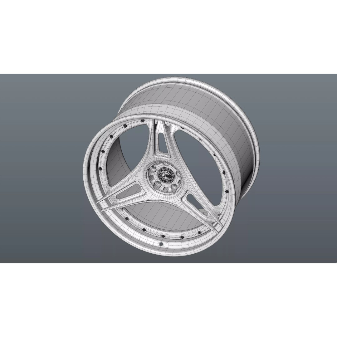 AL13 R-Series R35 Duoblock Wheel 3D Model – Low Poly Game Asset, FBX/OBJ - View 29