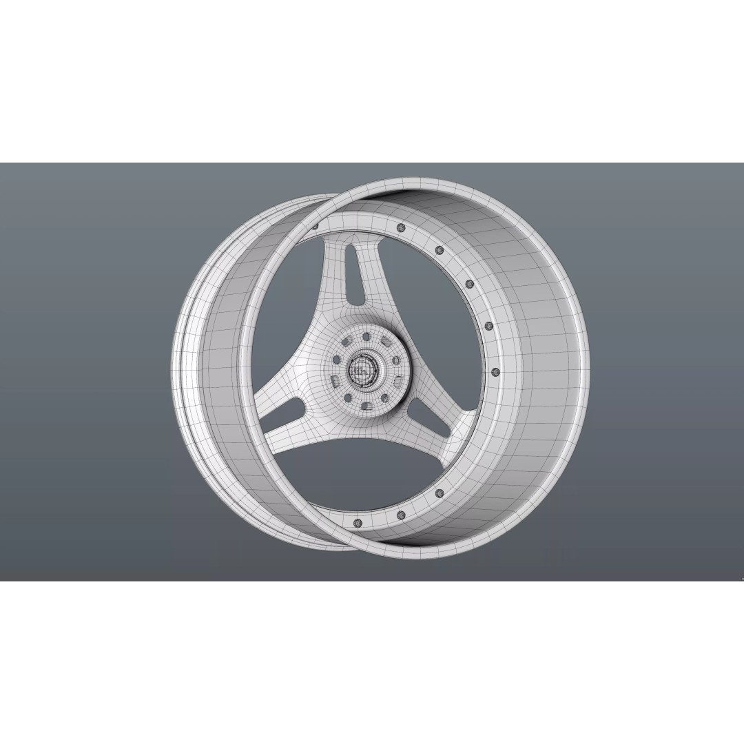 AL13 R-Series R35 Duoblock Wheel 3D Model – Low Poly Game Asset, FBX/OBJ - View 30