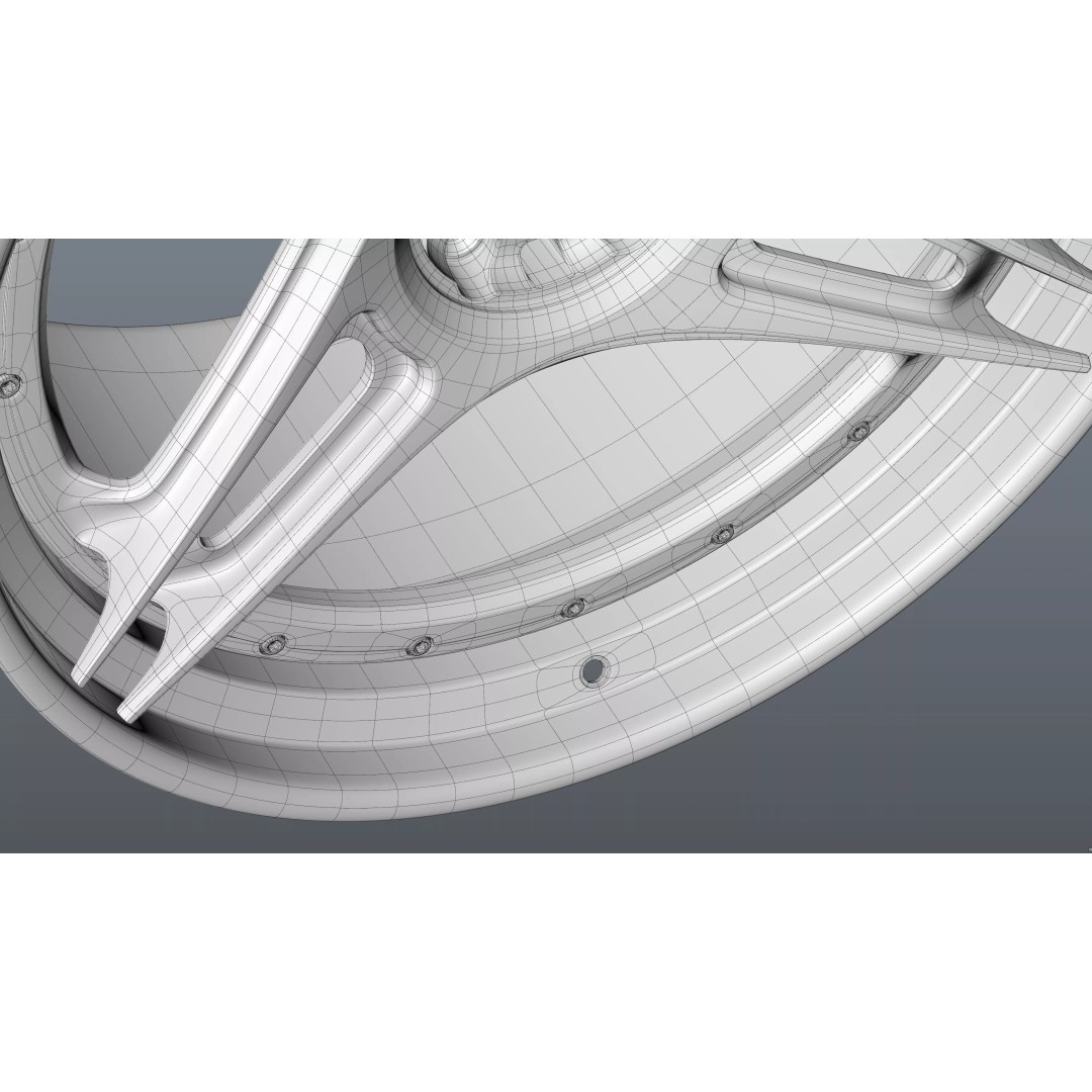 AL13 R-Series R35 Duoblock Wheel 3D Model – Low Poly Game Asset, FBX/OBJ - View 33