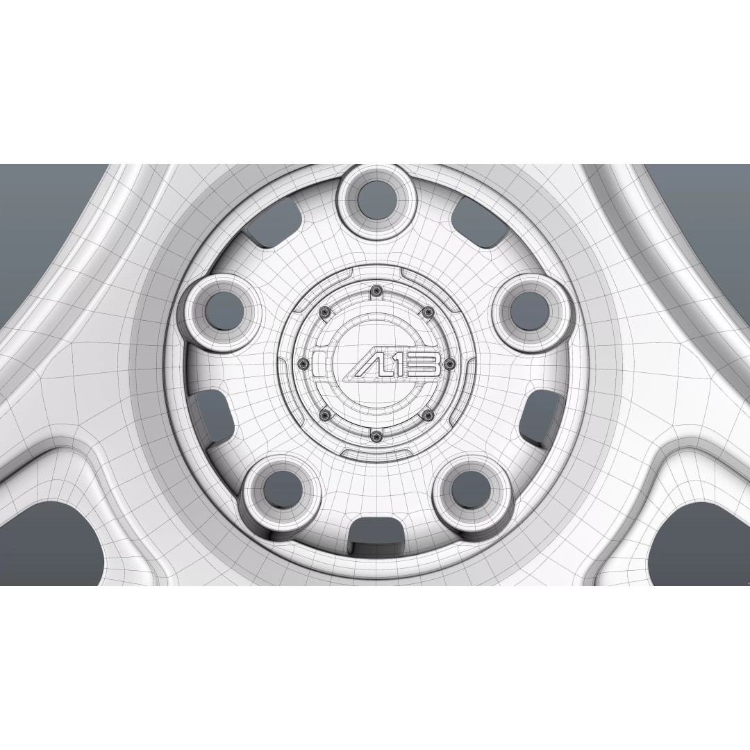 AL13 R-Series R35 Duoblock Wheel 3D Model – Low Poly Game Asset, FBX/OBJ - View 34
