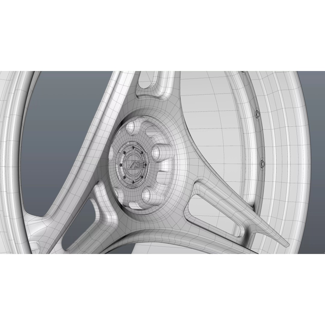 AL13 R-Series R35 Duoblock Wheel 3D Model – Low Poly Game Asset, FBX/OBJ - View 36