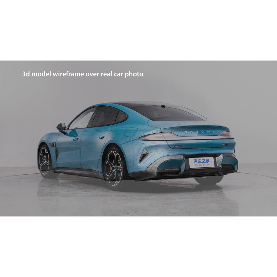 Xiaomi SU7 2024 3D Model – Detailed Sedan with Interior, FBX & OBJ