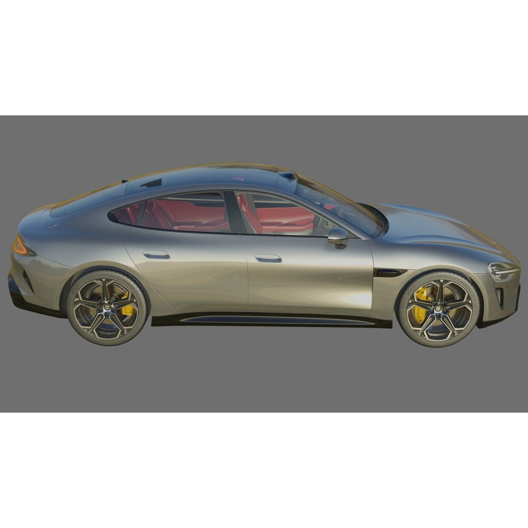 Xiaomi SU7 2024 3D Model – Detailed Sedan with Interior, FBX & OBJ - View 24