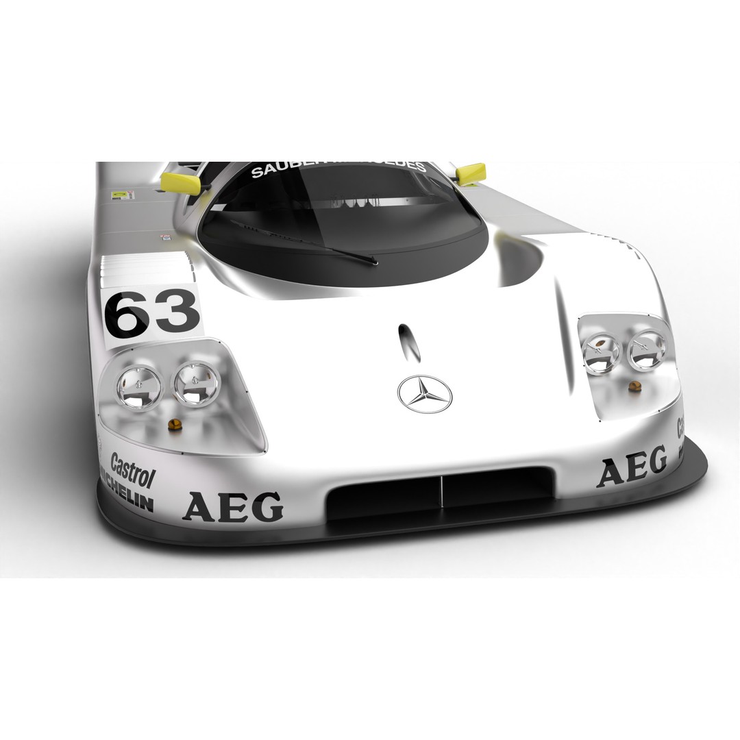 Mercedes Benz C9 GT 1987 3D Model – High Poly Racing Car, FBX - View 12