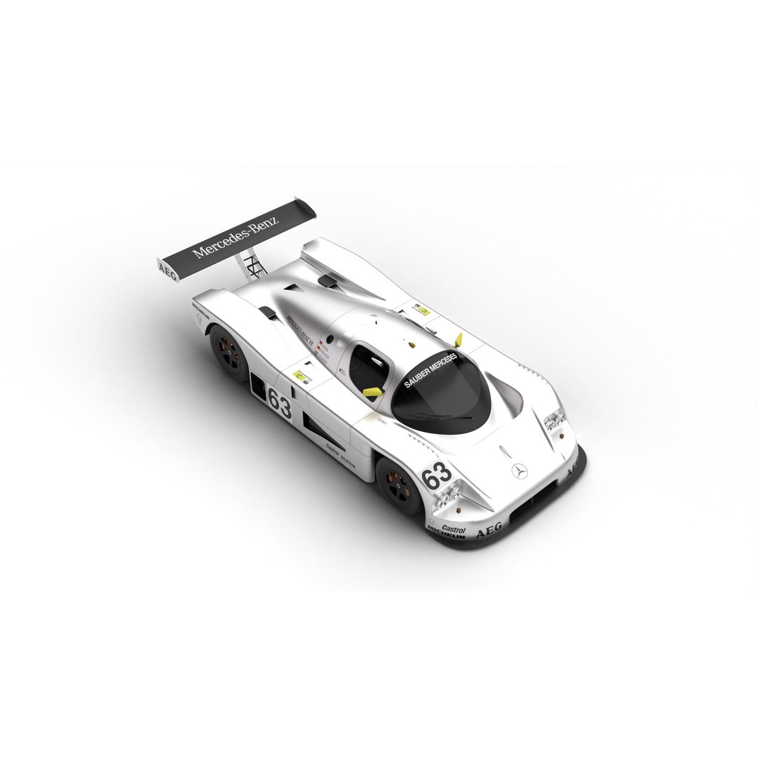Mercedes Benz C9 GT 1987 3D Model – High Poly Racing Car, FBX - View 5