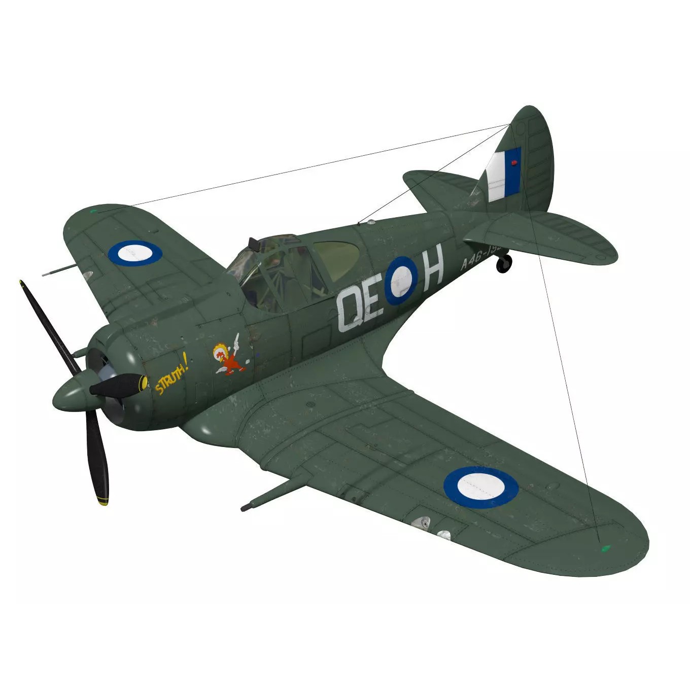 CAC CA-13 Boomerang - 3D Model - View 2