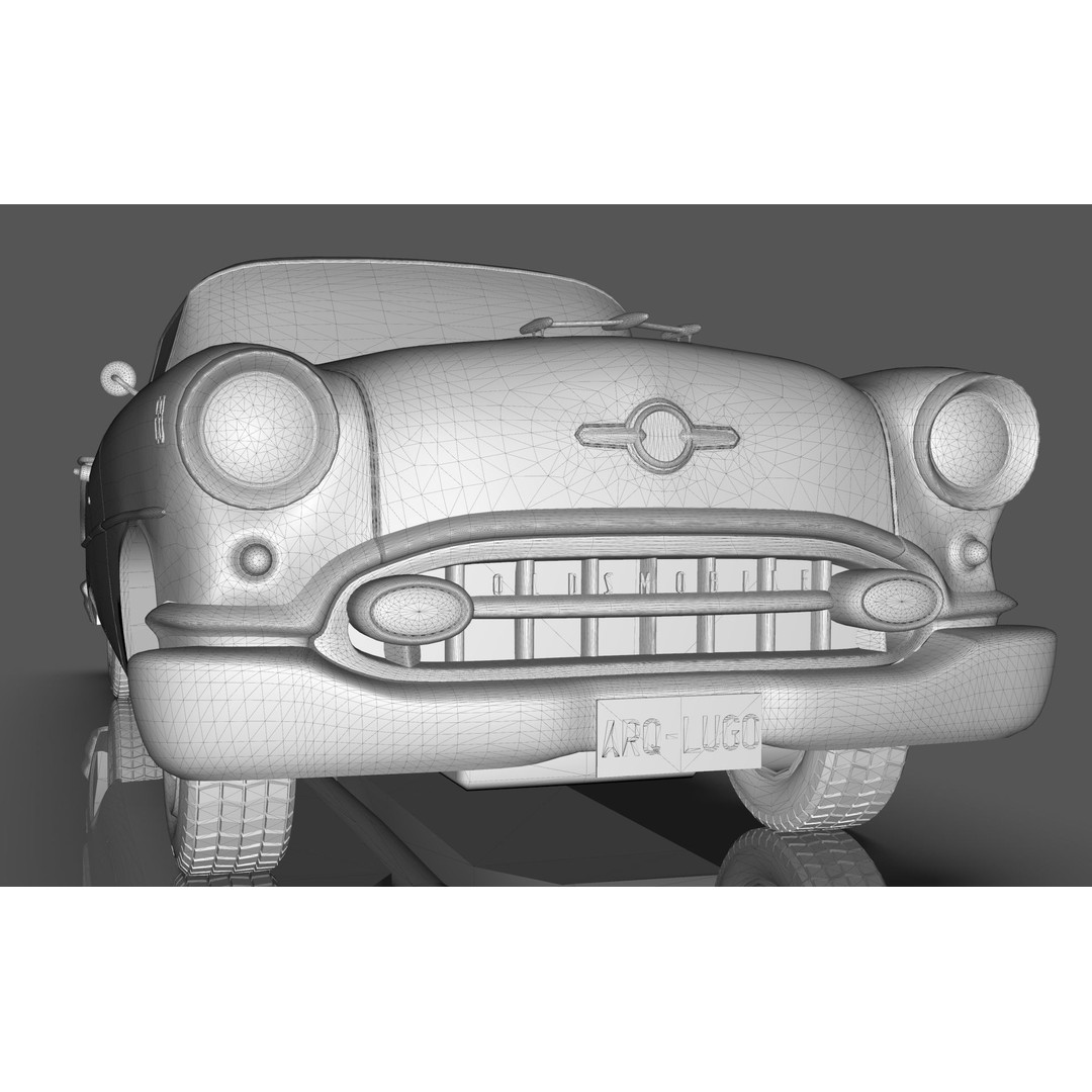 Oldsmobile 88 Coupe 1955 3D Model – Low Poly Game Asset, Blender, FBX