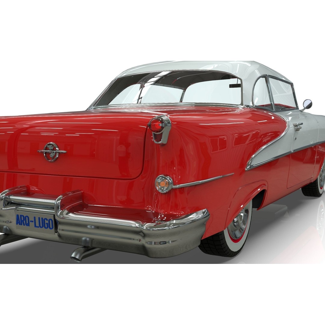 Oldsmobile 88 Coupe 1955 3D Model – Low Poly Game Asset, Blender, FBX - View 10