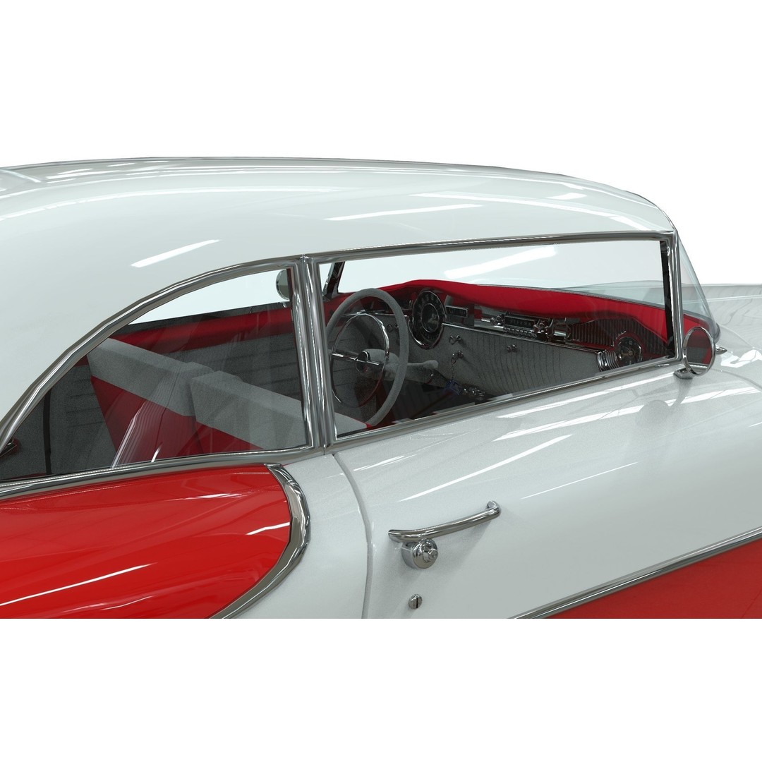 Oldsmobile 88 Coupe 1955 3D Model – Low Poly Game Asset, Blender, FBX - View 11