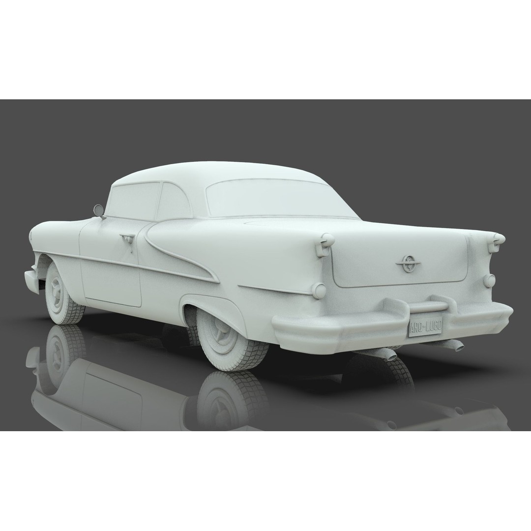Oldsmobile 88 Coupe 1955 3D Model – Low Poly Game Asset, Blender, FBX - View 13