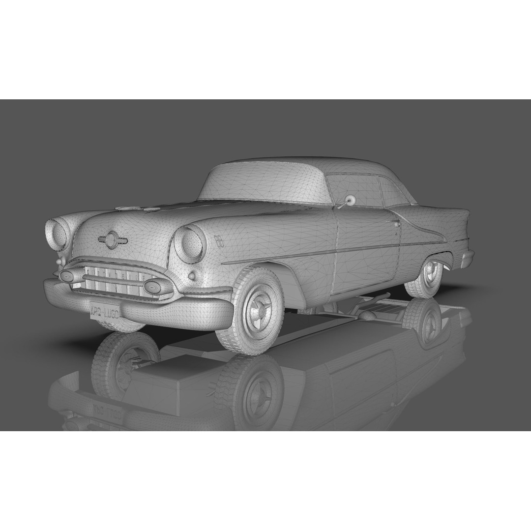 Oldsmobile 88 Coupe 1955 3D Model – Low Poly Game Asset, Blender, FBX - View 14