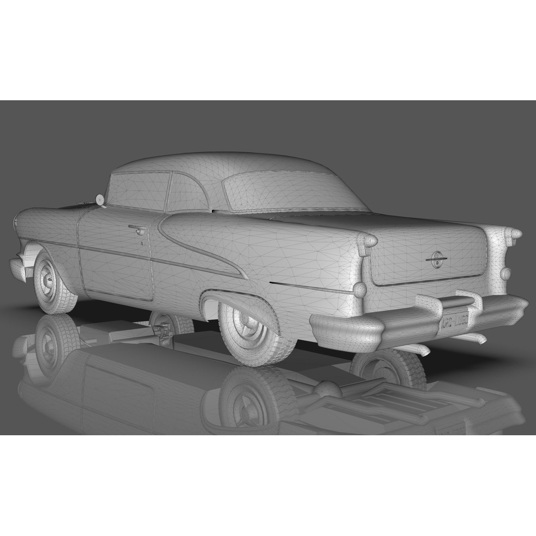 Oldsmobile 88 Coupe 1955 3D Model – Low Poly Game Asset, Blender, FBX - View 15