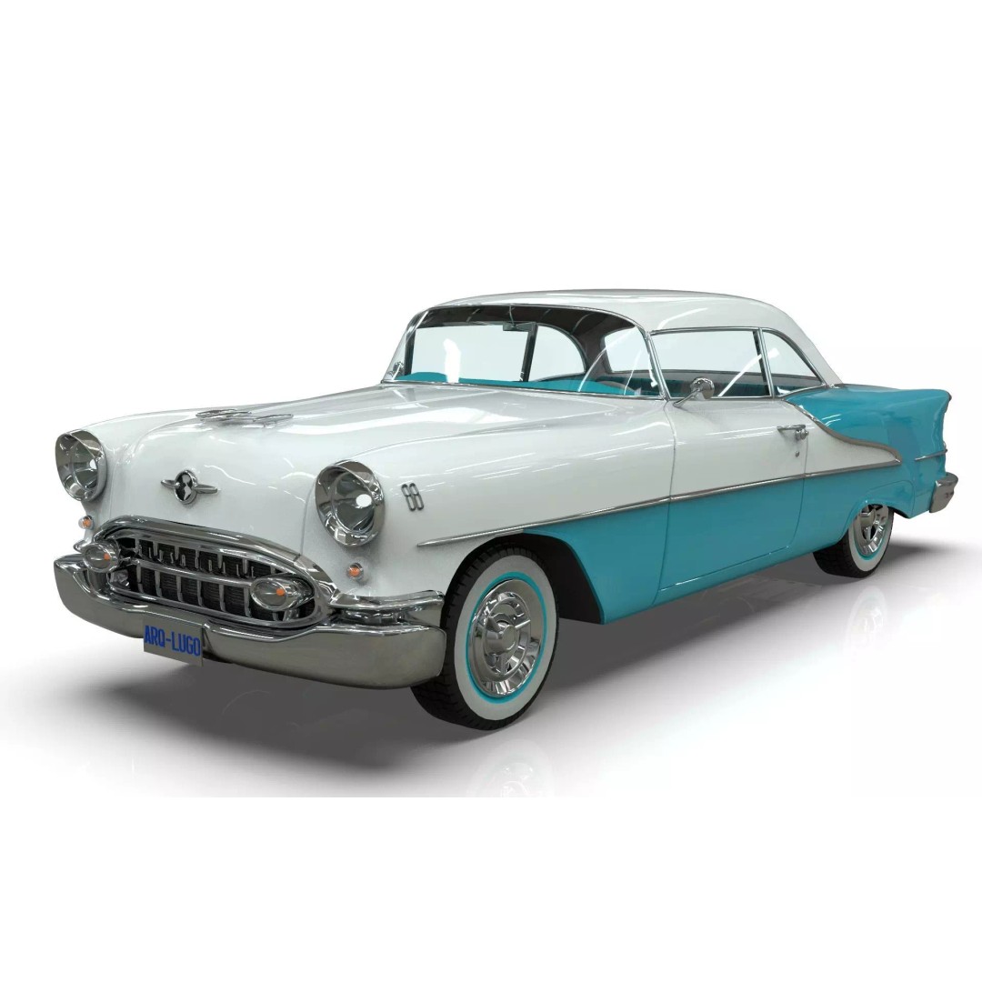 Oldsmobile 88 Coupe 1955 3D Model – Low Poly Game Asset, Blender, FBX - View 2